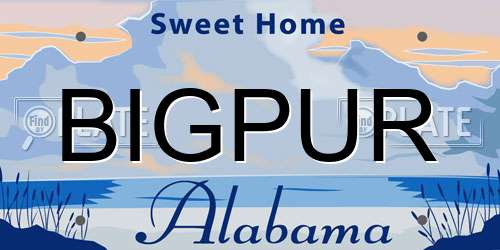BIGPUR Alabama License Plate