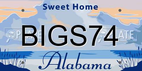 BIGS74 Alabama License Plate