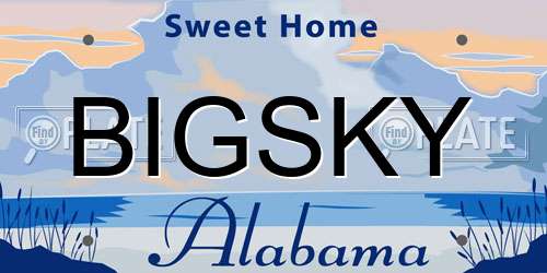 BIGSKY Alabama License Plate
