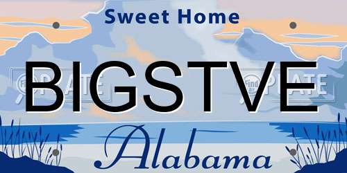 BIGSTVE Alabama License Plate