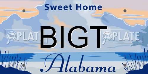 BIGT Alabama License Plate