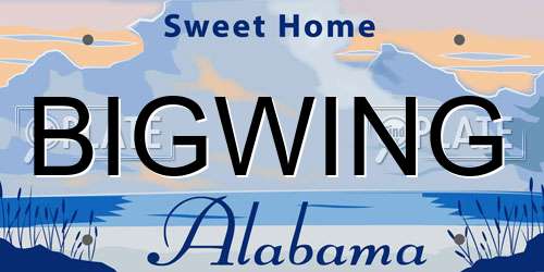 BIGWING Alabama License Plate