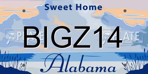 BIGZ14 Alabama License Plate