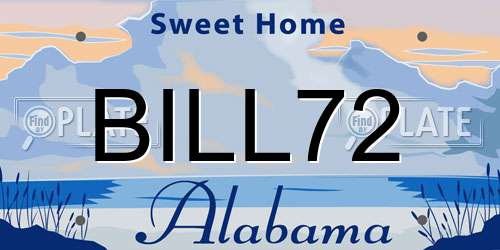 BILL72 Alabama License Plate