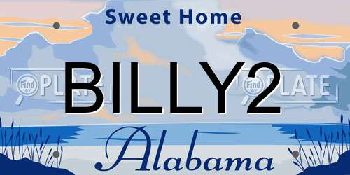 BILLY2 Alabama License Plate