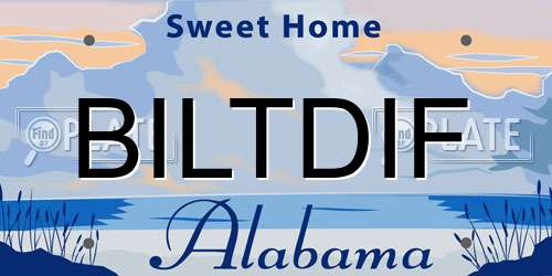 BILTDIF Alabama License Plate