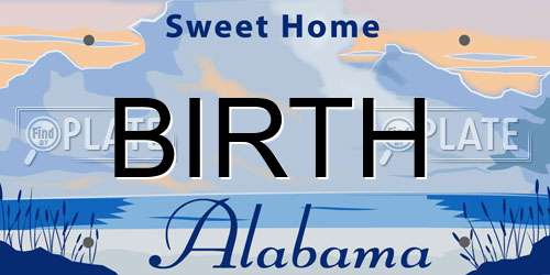 BIRTH Alabama License Plate