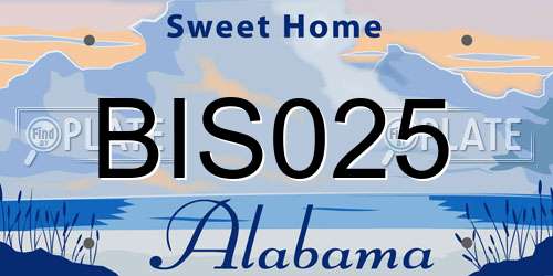 BIS025 Alabama License Plate