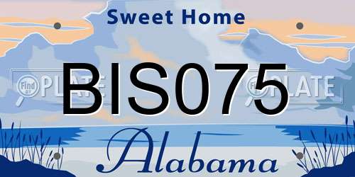 BIS075 Alabama License Plate
