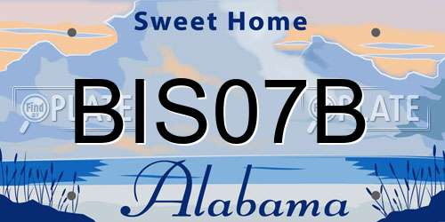 BIS07B Alabama License Plate