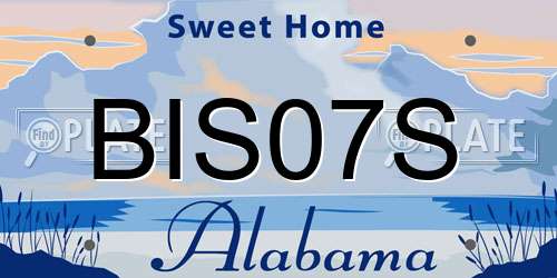 BIS07S Alabama License Plate