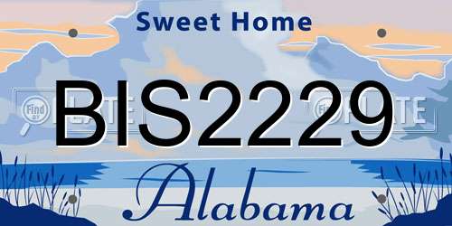 BIS2229 Alabama License Plate