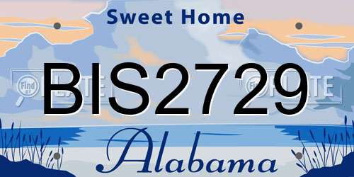 BIS2729 Alabama License Plate