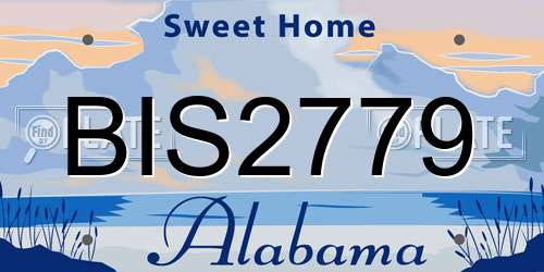 BIS2779 Alabama License Plate