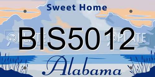 BIS5012 Alabama License Plate