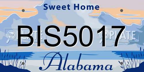 BIS5017 Alabama License Plate
