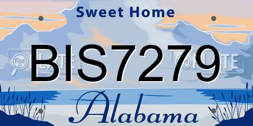 BIS7279 Alabama License Plate