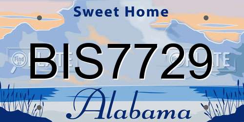 BIS7729 Alabama License Plate