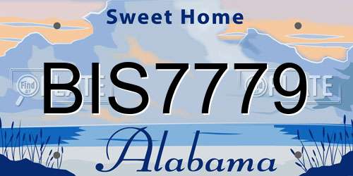 BIS7779 Alabama License Plate
