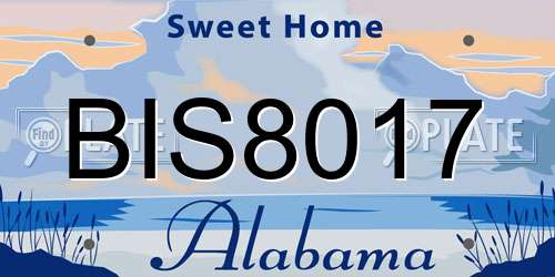 BIS8017 Alabama License Plate