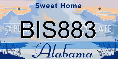BIS883 Alabama License Plate