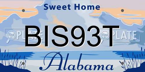 BIS93T Alabama License Plate