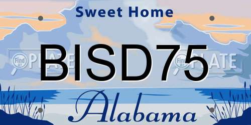 BISD75 Alabama License Plate