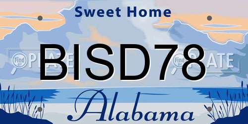 BISD78 Alabama License Plate