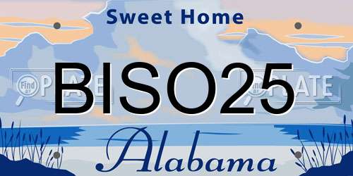 BISO25 Alabama License Plate