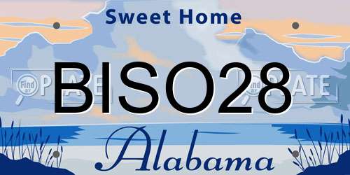 BISO28 Alabama License Plate