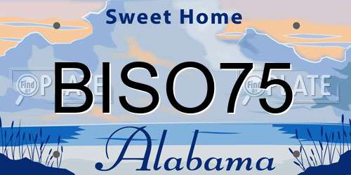 BISO75 Alabama License Plate