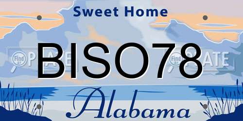 BISO78 Alabama License Plate