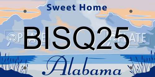 BISQ25 Alabama License Plate