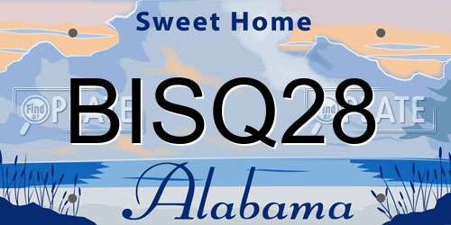 BISQ28 Alabama License Plate