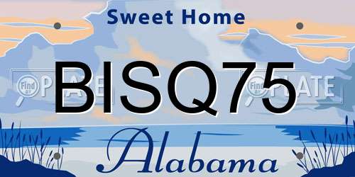 BISQ75 Alabama License Plate