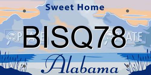 BISQ78 Alabama License Plate