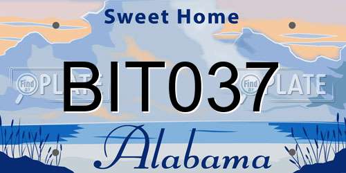 BIT037 Alabama License Plate