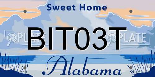 BIT03T Alabama License Plate