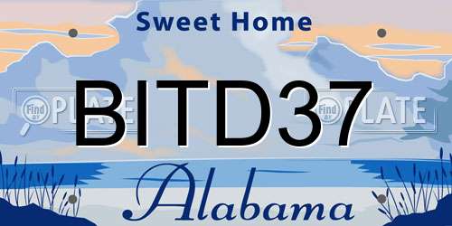 BITD37 Alabama License Plate
