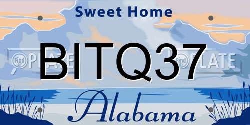 BITQ37 Alabama License Plate
