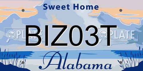 BIZ03T Alabama License Plate