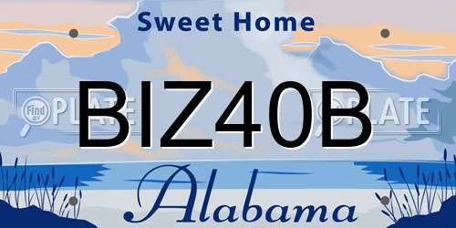 BIZ40B Alabama License Plate