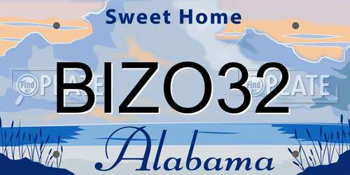 BIZO32 Alabama License Plate