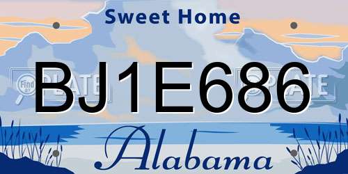 BJ1E686 Alabama License Plate