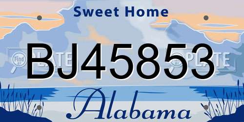BJ45853 Alabama License Plate