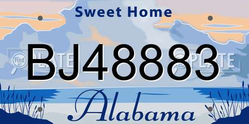 BJ48883 Alabama License Plate