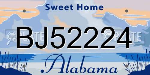 BJ52224 Alabama License Plate
