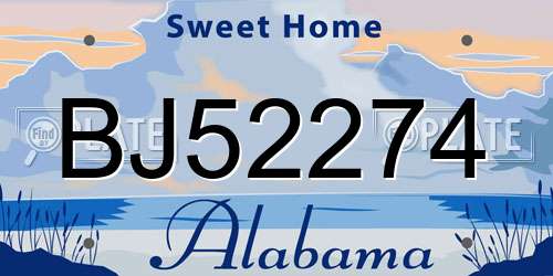 BJ52274 Alabama License Plate