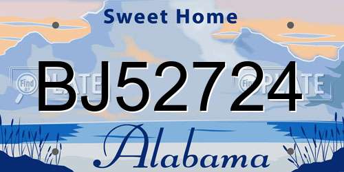 BJ52724 Alabama License Plate