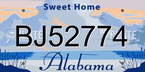 BJ52774 Alabama License Plate